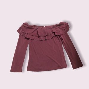 Long sleeve shirt Burgundy Color Size  L